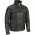 Men Rivet Distress Black Real Leather Biker Jacket Style - 165