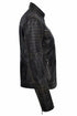 Woman Leather Biker Jacket Black Distress