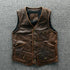 Tan Brown Biker Leather Vest