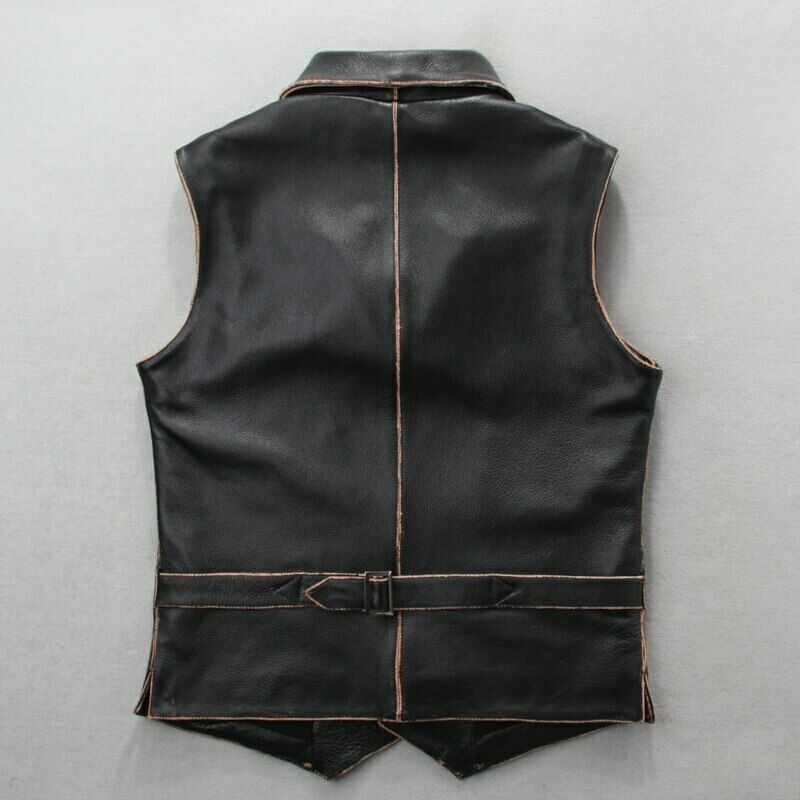 Motorcycle Distress Leather Vest
