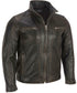 Men Rivet Distress Black Real Leather Biker Jacket Style - 165