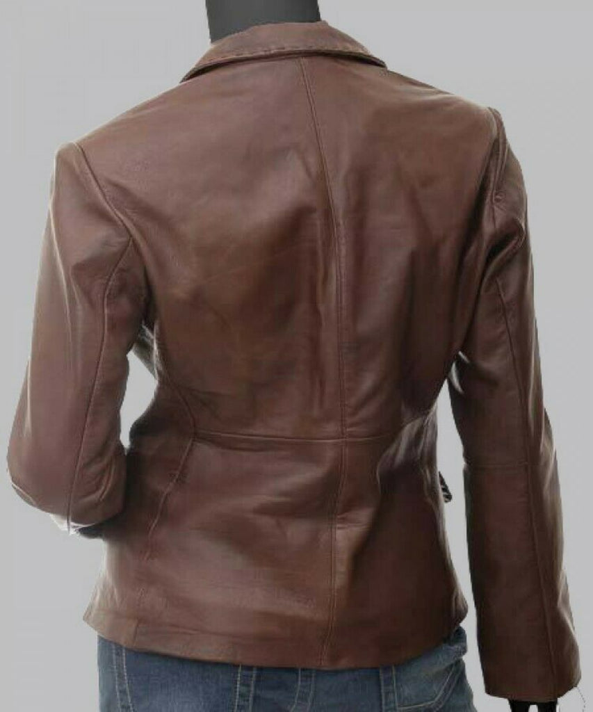 Brown Leather Blazer