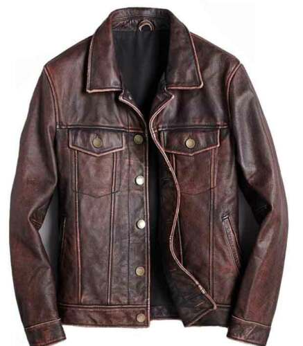 Trucker Brown Vintage Leather Jacket