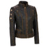 Woman Leather Jacket Distressed Brown