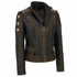 Woman Leather Jacket Distressed Brown