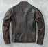 Biker Vintage Cafe Racer Distressed Black Leather Jacket