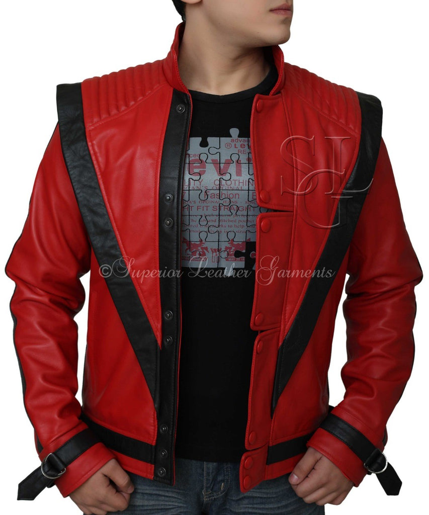 Michael Jackson Thriller Real Red Leather Jacket