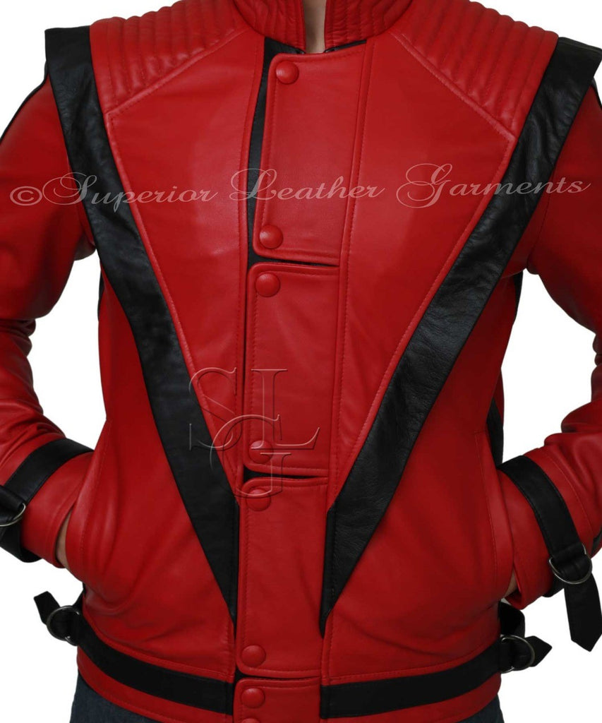 Michael Jackson Thriller Real Red Leather Jacket